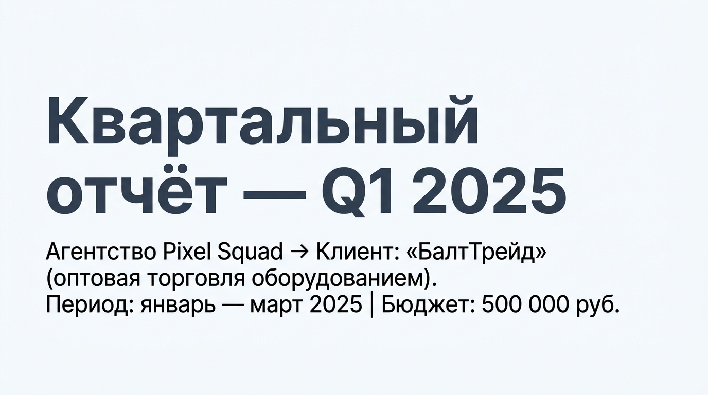 Клиентская презентация отчёта о результатах