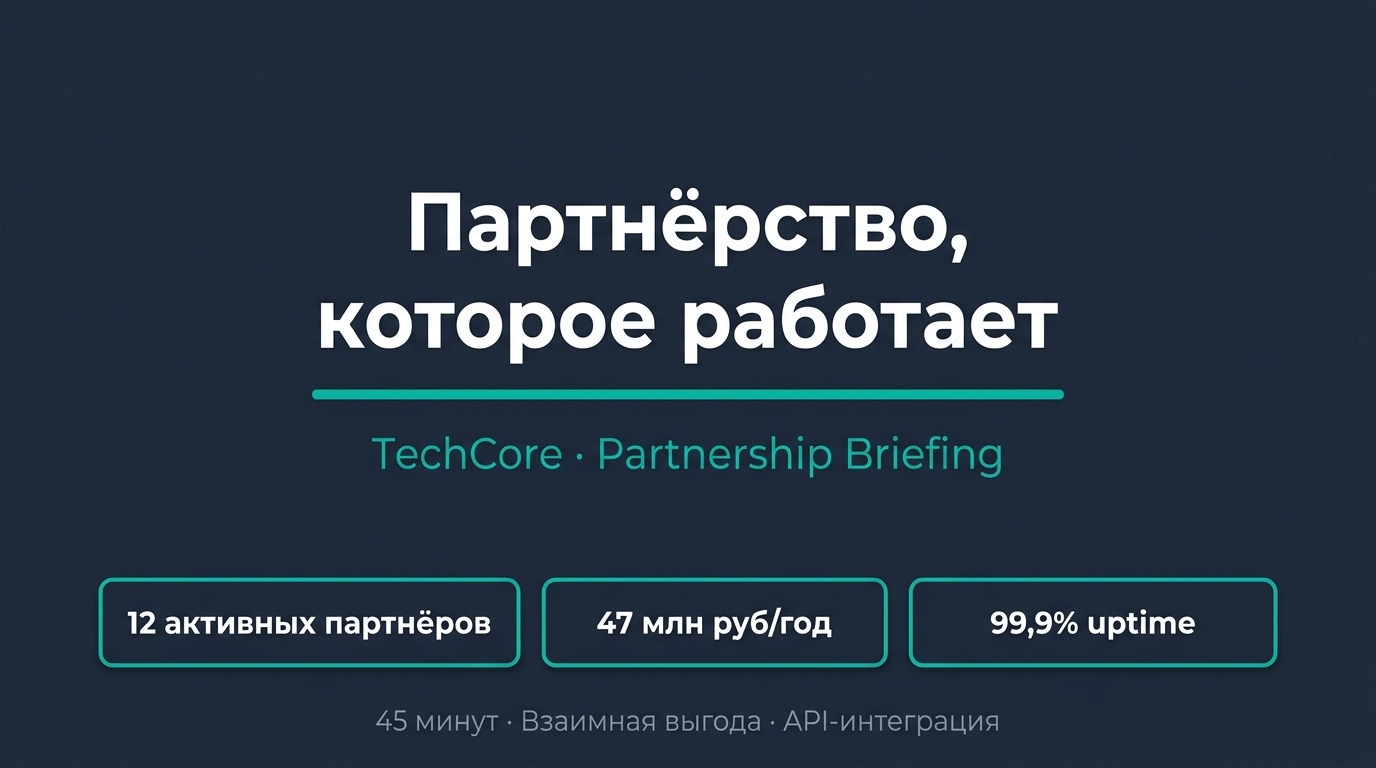 Презентация для партнёрских переговоров