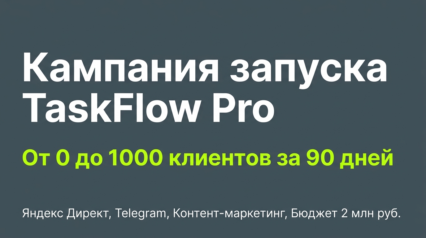 Кампания запуска TaskFlow Pro — маркетинговая презентация